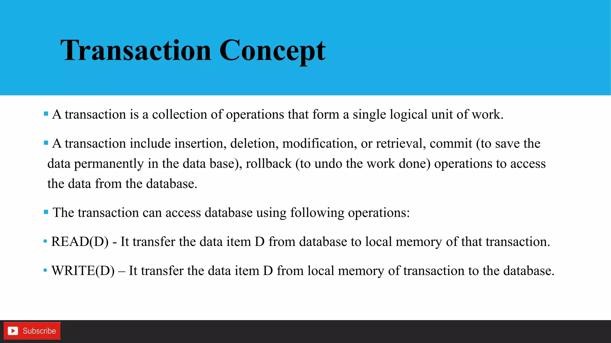 Transaction management in DBMS | PPTX