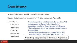 Transaction management in DBMS | PPTX