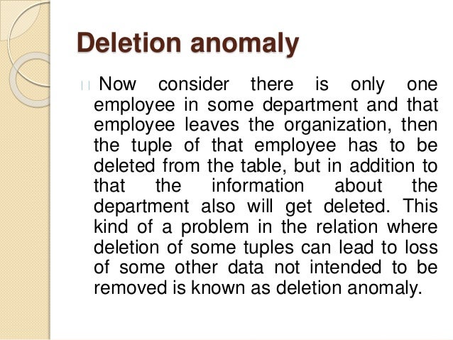 what is an update anomaly what is an update anomaly