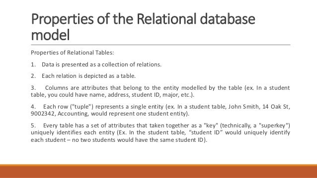 relational database modelling