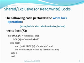 Dbms ii mca-ch10-concurrency-control-2013 | PPT