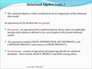 Relational Groups. Examples Dbms ii mca-ch5-ch6-relational algebra-2013 | PPT