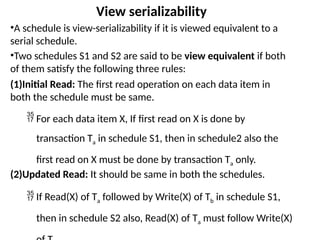 View Serializability In Dbms Examples DBMS-Module - 5 updated1onestructure of database.pptx