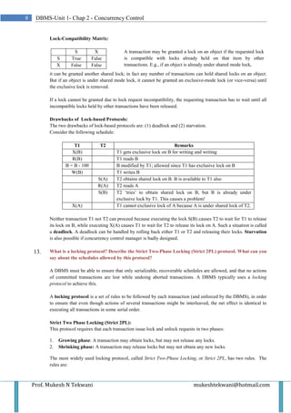 DBMS-chap 2-Concurrency Control | PDF