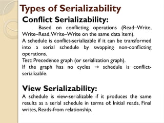 DBMS - Unit 3 - Transactions - Deadlock - Schedules | PPTX