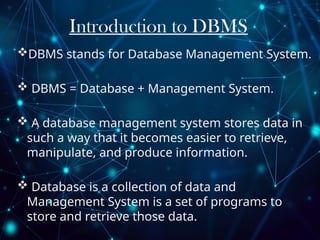 Introduction Database Management System Introduction to Database system 123.pptx