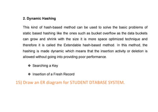 15) Draw an ER diagram for STUDENT DTABASE SYSTEM.
 