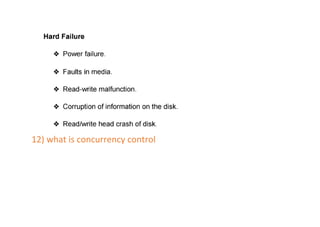 12) what is concurrency control
 