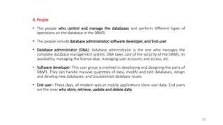 Performs Database Operations Introduction to database management systems | PPTX