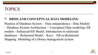 DBMS DATA MANAGEMENT SYSTEM ppt Cs403 rtc | PPTX