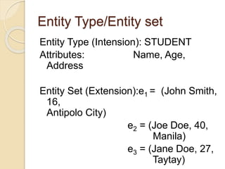 Entity and Attributes
 Attributes
- entities are represented by means of
their properties, called attributes. All
attribu...