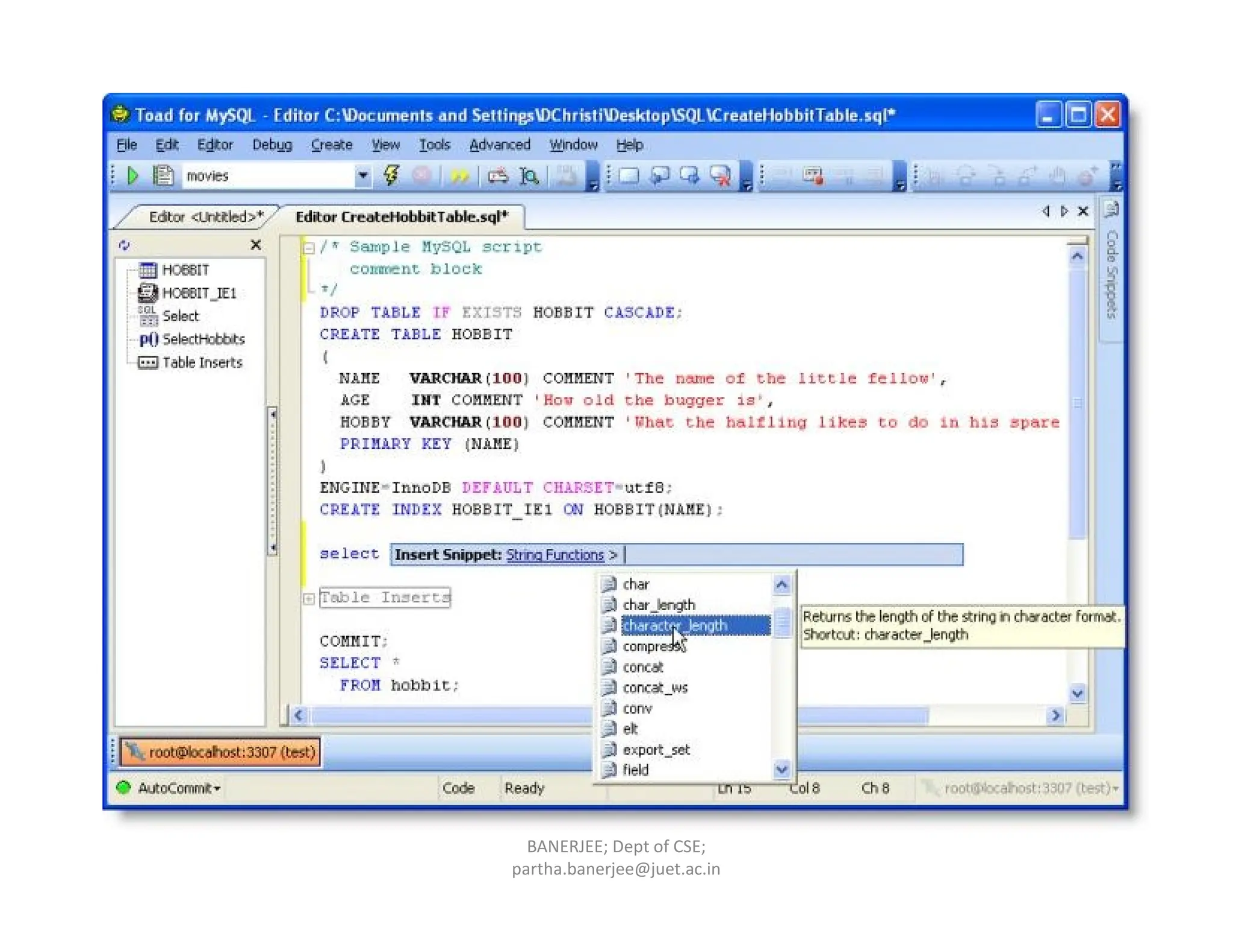 BANERJEE; Dept of CSE;
partha.banerjee@juet.ac.in
 