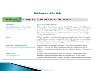 7.4 DATABASE TRENDS
Databases and the Web
 