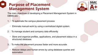 Placement management system in SQL database design | PPTX