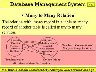 Computer Database Many To Many DBMS Class Presentation for English Version. | PDF