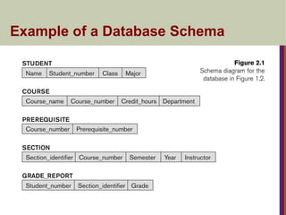 Example of a Database Schema
 