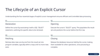 Comprehensive Guide to Cursors and Error Handling in DBMS | PPTX