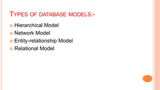 Dbms database models | PPTX | Databases | Computer Software and ...