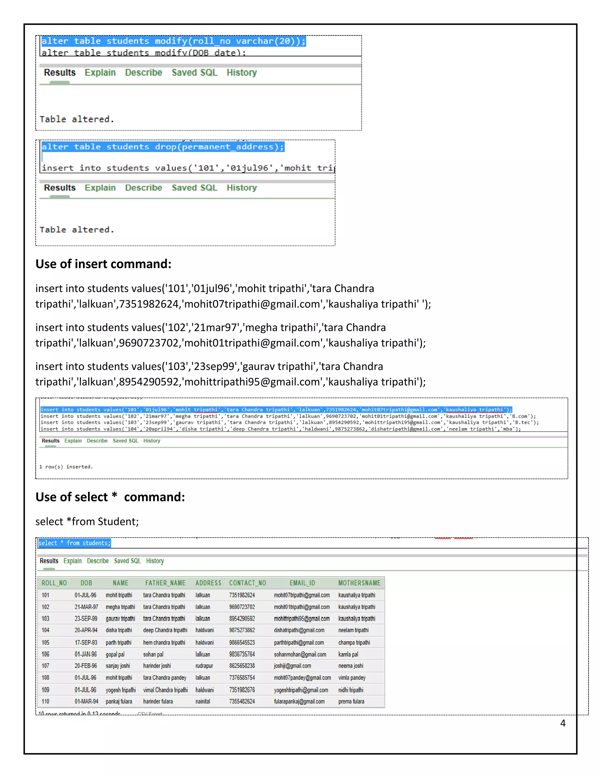 Very simple queries of DBMS | PDF