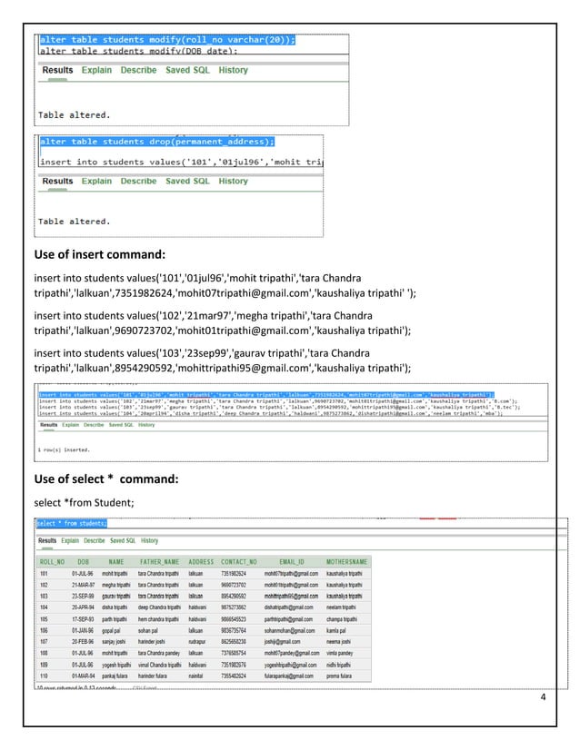 Very simple queries of DBMS | PDF