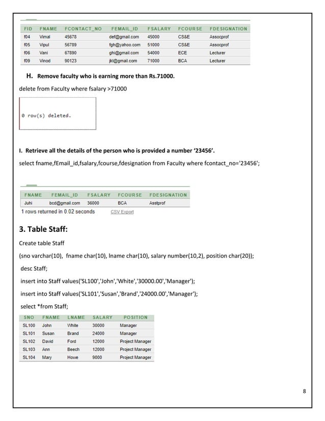 Very simple queries of DBMS | PDF