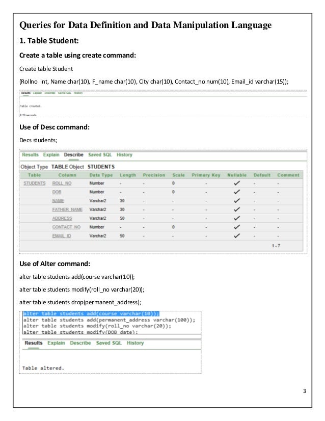 Very simple queries of DBMS