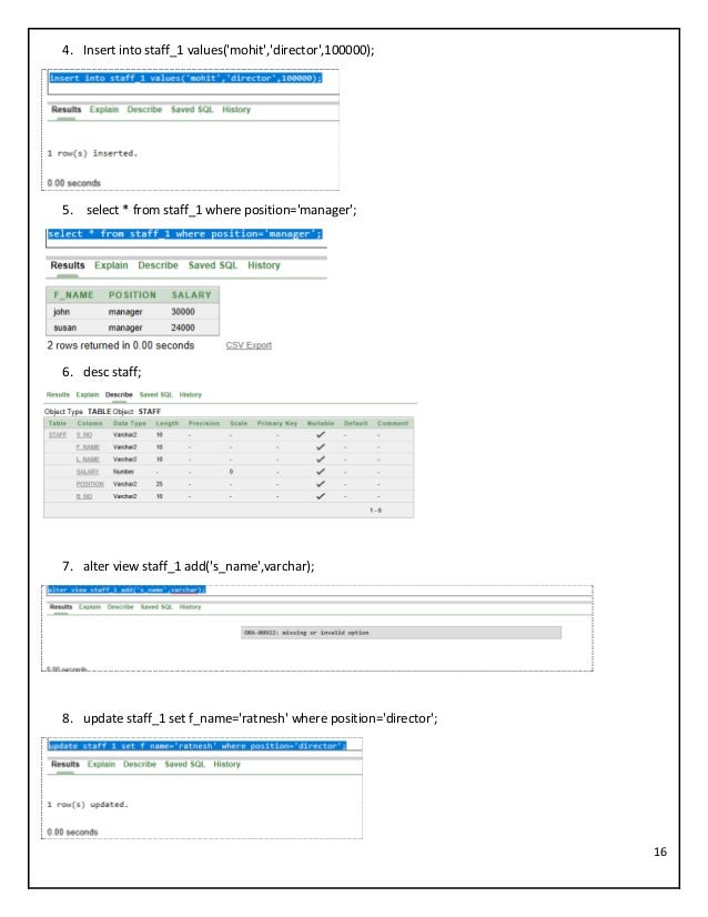 Very simple queries of DBMS