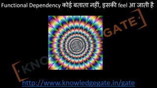 http://www.knowledgegate.in/gate
Functional Dependency कोई बताता नह)ं, इसक- feel आ जाती है
 