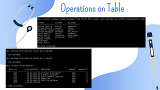 Operations on Table
 