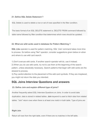 Dbms interview questions | PDF
