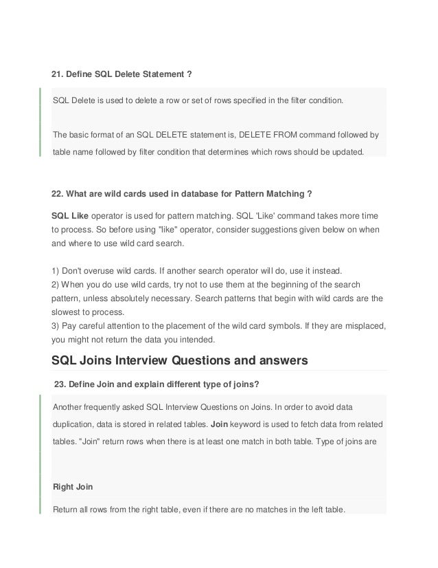 dbms interview questions wild card interview questions