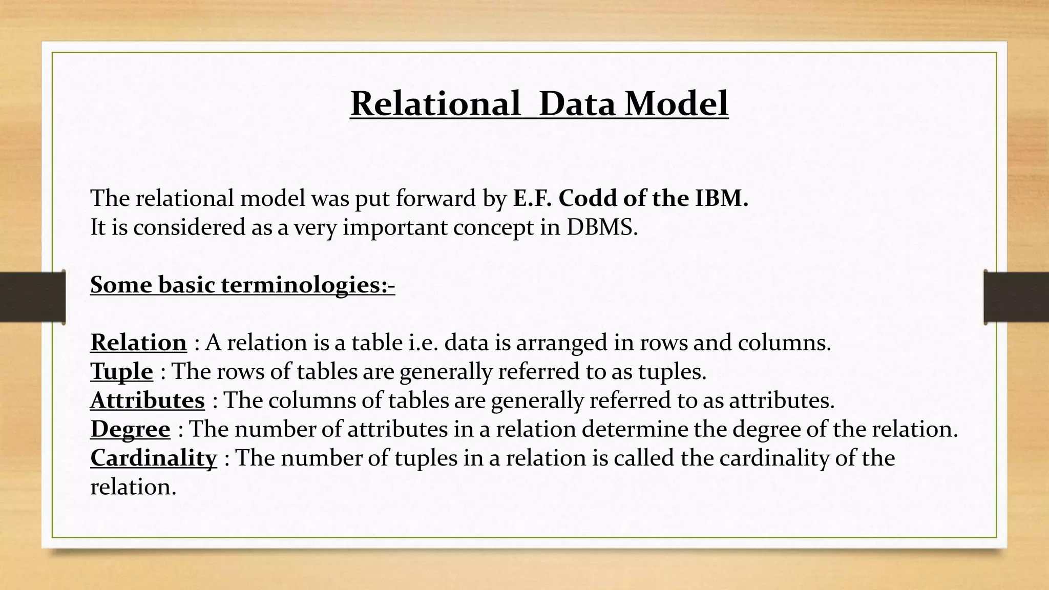 Introduction to DBMS(For College Seminars) | PPTX