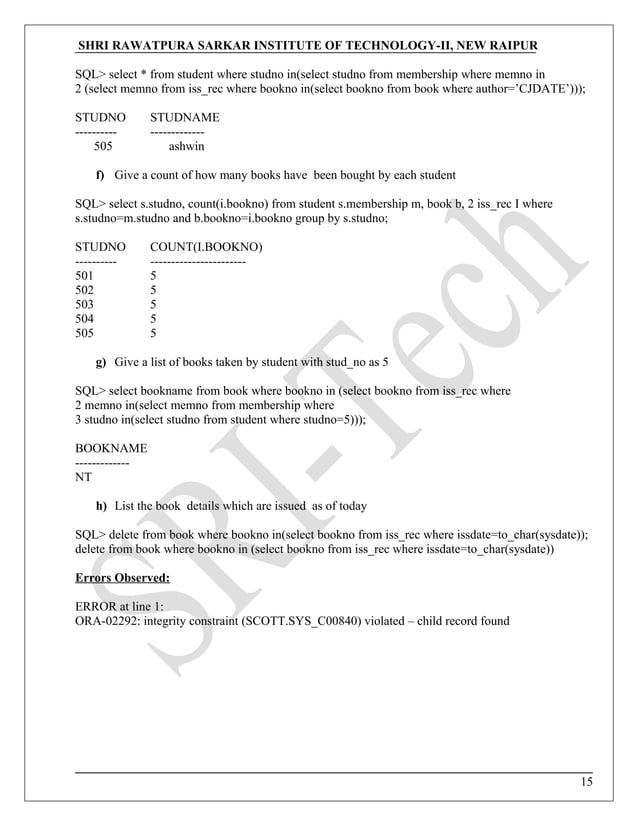 Dbms lab Manual PDF