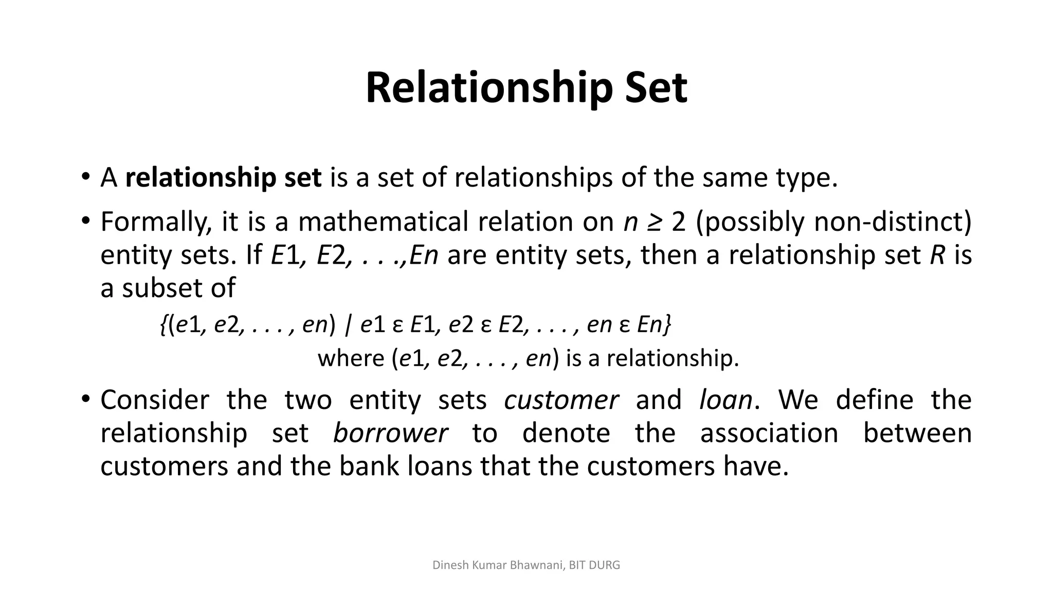 Dbms Notes Lecture 6 : E R Model, Relationship, Cardinality Ratio | PDF