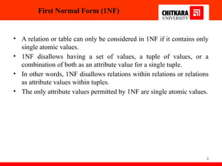 DBMS:- First normal to fifth normal form | PPTX