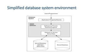 Simplified database system environment
 