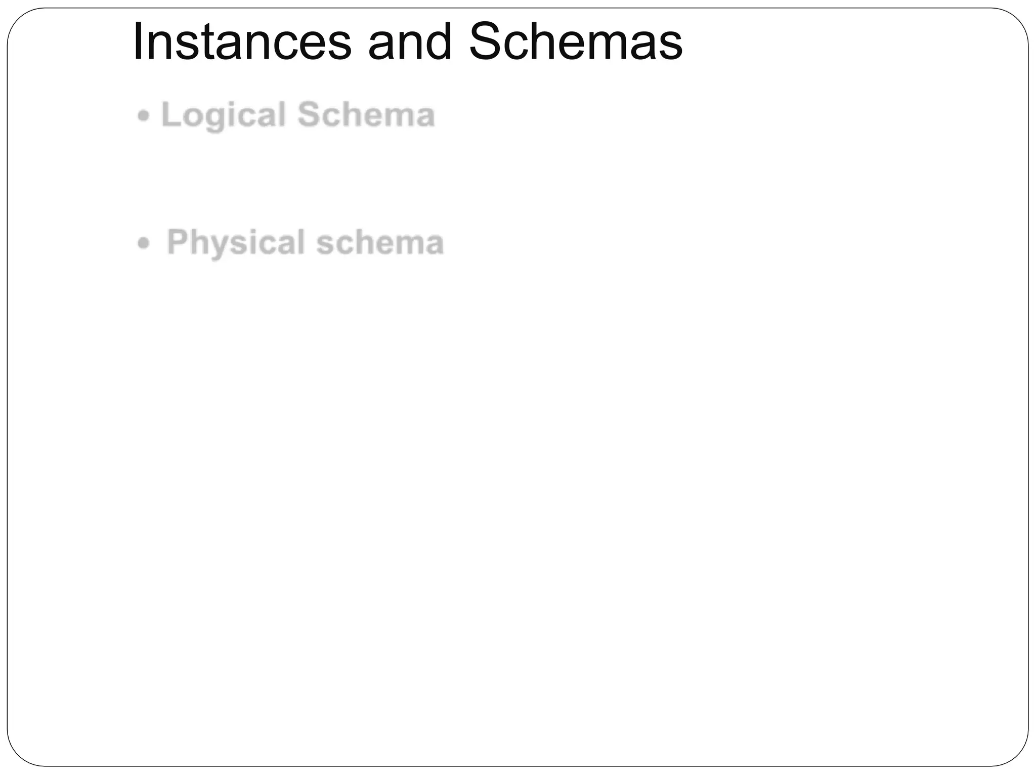 Instances and Schemas
 