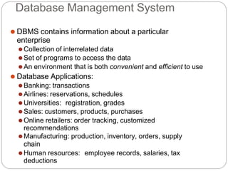 dbms lecture 1.pptx , where traditional file system vs database ...