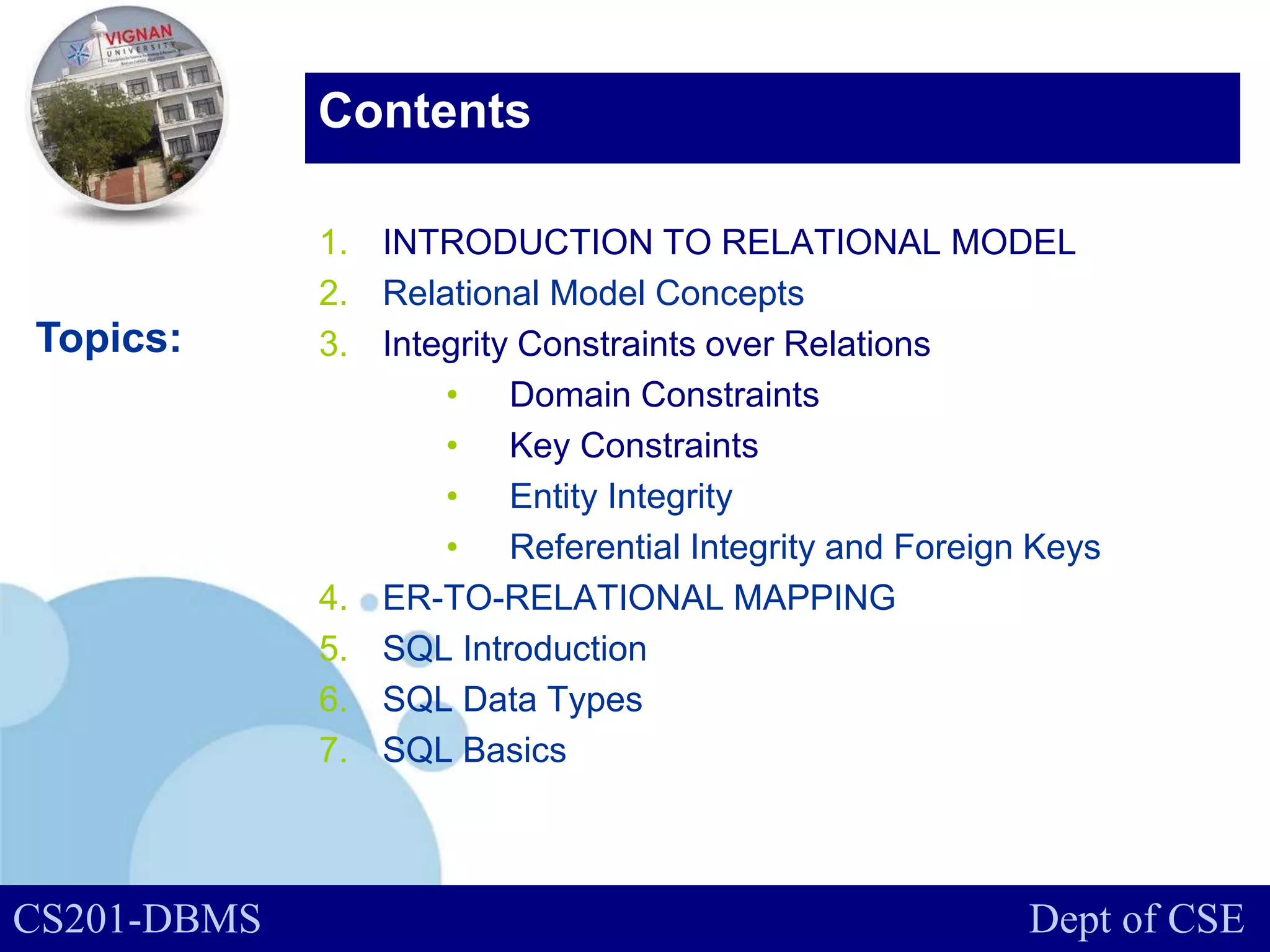Dbms relational data model and sql queries | PPT