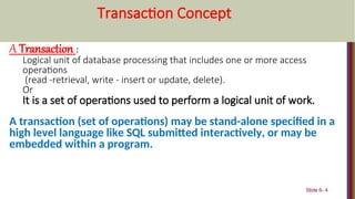 DBMS MODULE-6.ppt database management system transaction | PPT