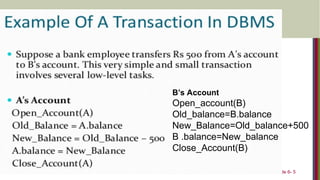 DBMS MODULE-6.ppt database management system transaction | PPT