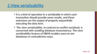 View Serializability In Dbms Examples DBMS MODULE-6.ppt database management system transaction | PPT