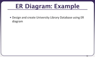 78
ER Diagram: Example
• Design and create University Library Database using ER
diagram
 