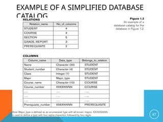 EXAMPLE OF A SIMPLIFIED DATABASE
CATALOG
47
 