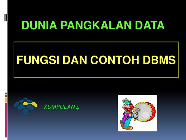  Fungsi  dan  Contoh  DBMS