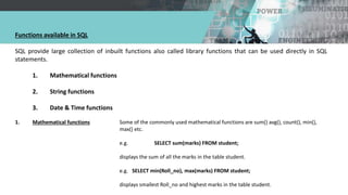 Select Sql Math Functions Dbms Basics | PPTX