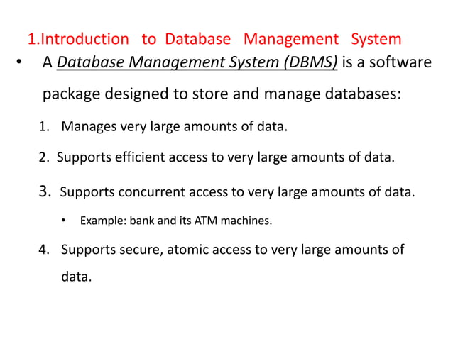 dbms ppt.pptx database management system | PPTX