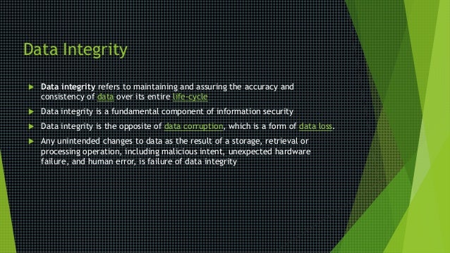 Data integrity Dbms presentation 12 cs 18