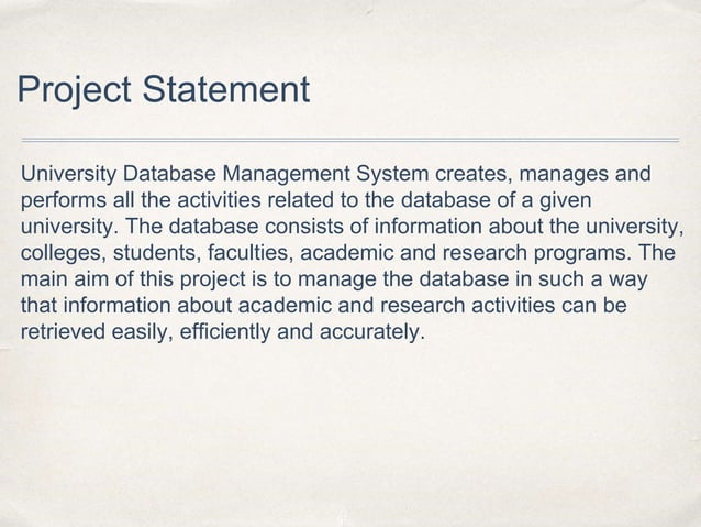 University Database Management Project PPT
