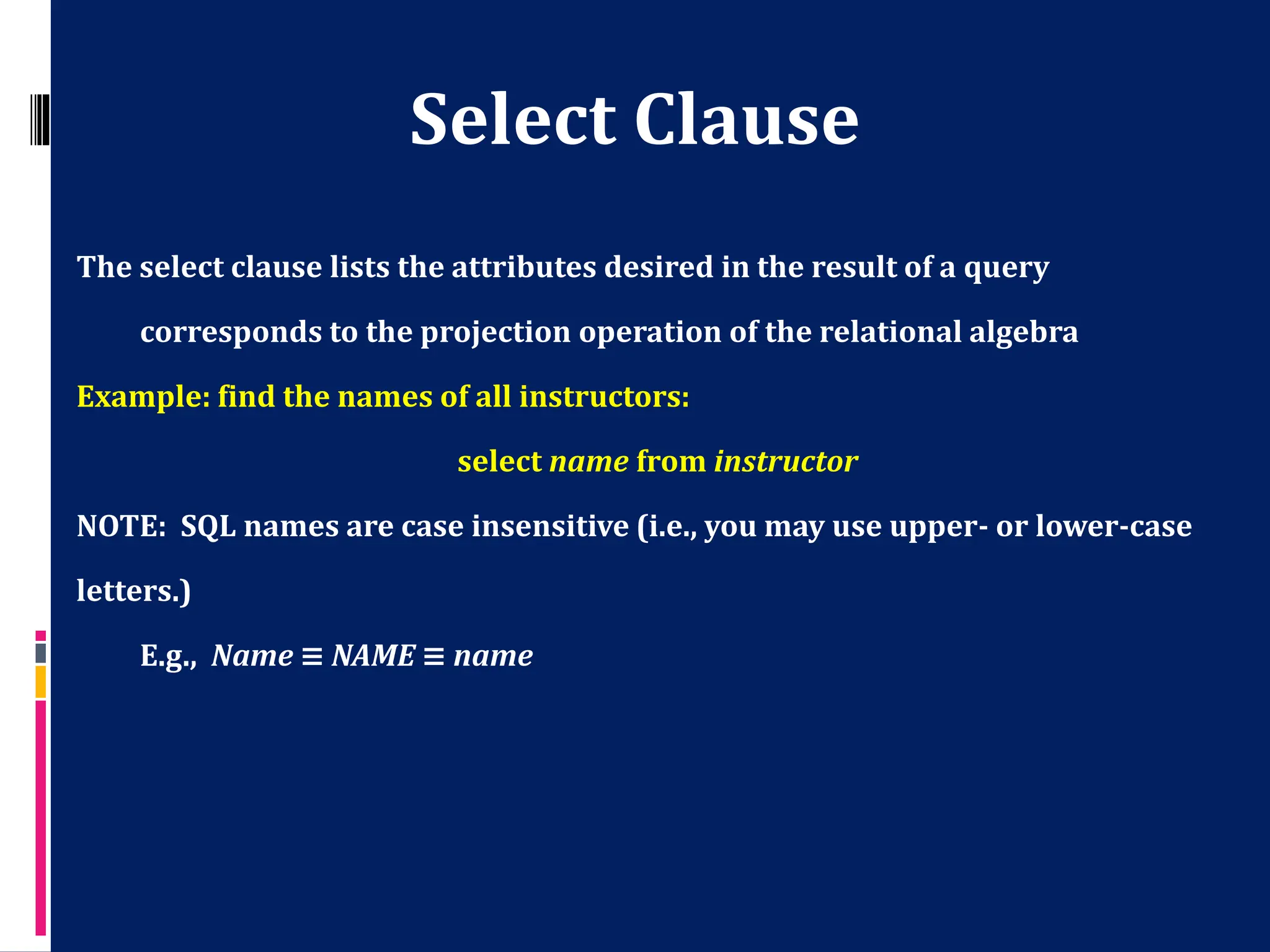 Data Base Management System - Basic Structure of SQL Queries | PPTX